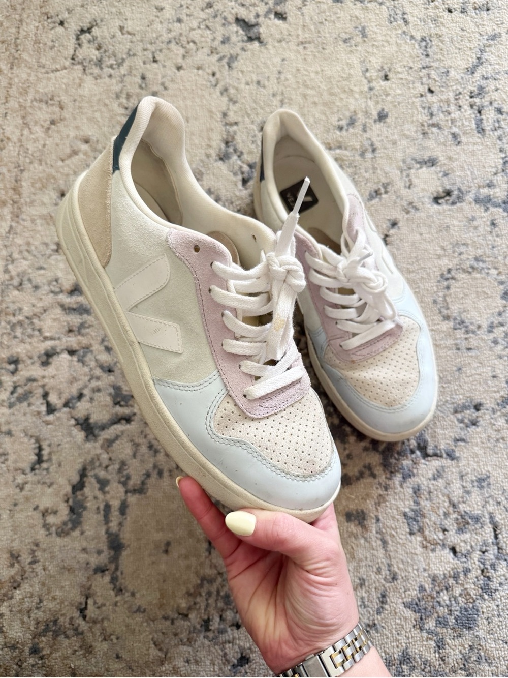 Veja V-10 Suede Jade Multicolor Sneakers Sz 9
